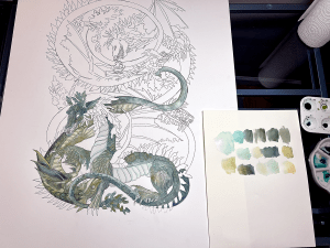 Beithirs - coloring water and earth dragons