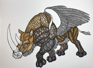 Flying rhinocorn body coloring