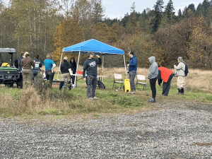 Green volunteer work at South Prairie Creek for Orca Recovery Day